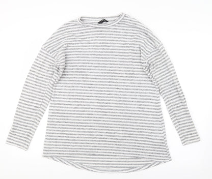 Peacocks Womens Grey Striped  Pullover Jumper Size 12