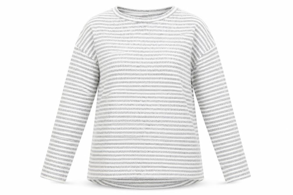 Peacocks Womens Grey Striped  Pullover Jumper Size 12