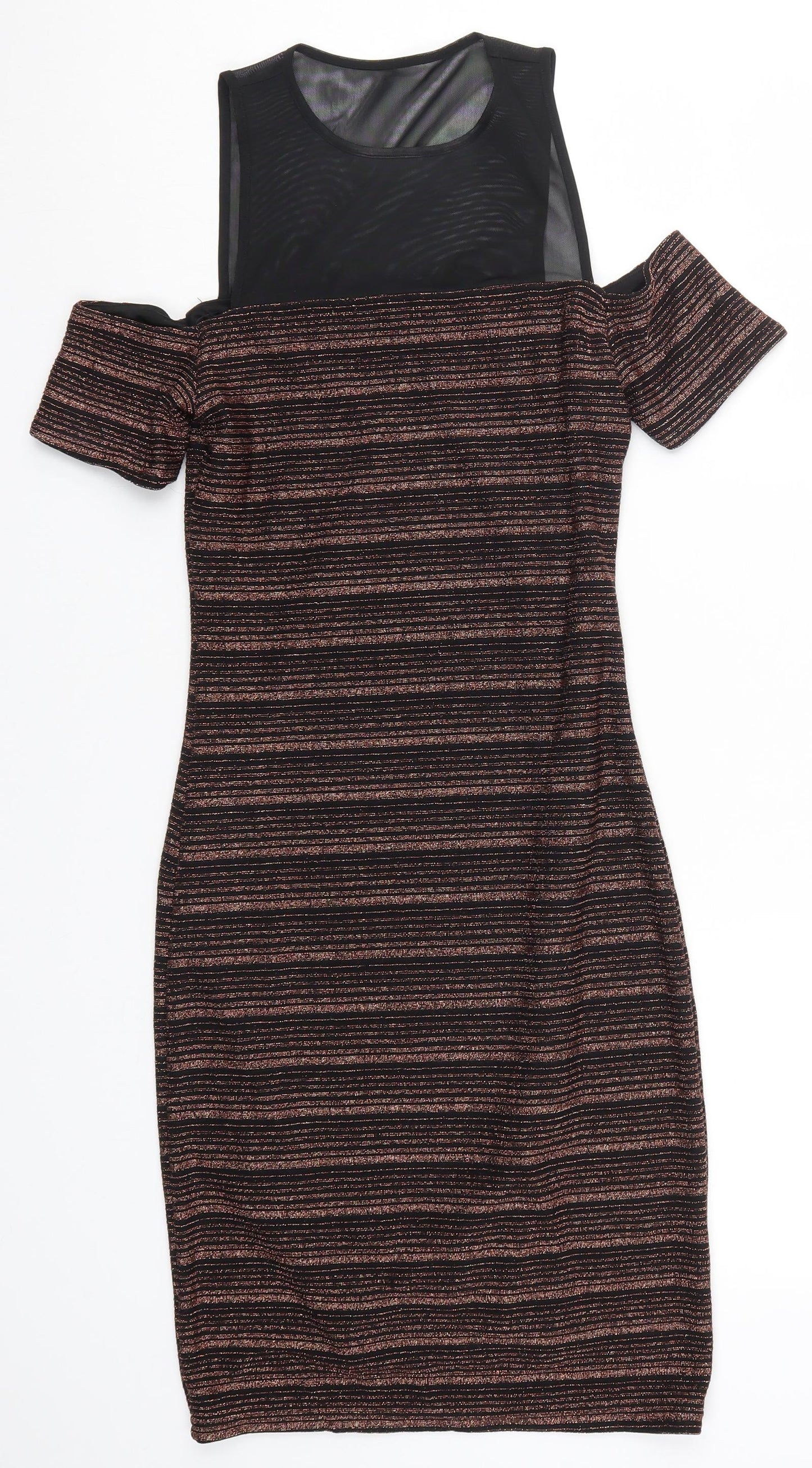 New Look Womens Brown Striped  Bodycon  Size 8