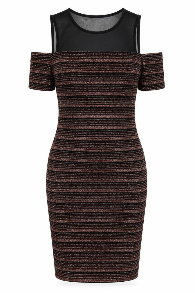 New Look Womens Brown Striped  Bodycon  Size 8
