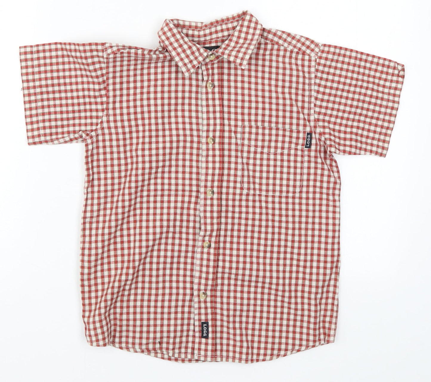Logg Boys Red Check  Basic Button-Up Size 4 Years