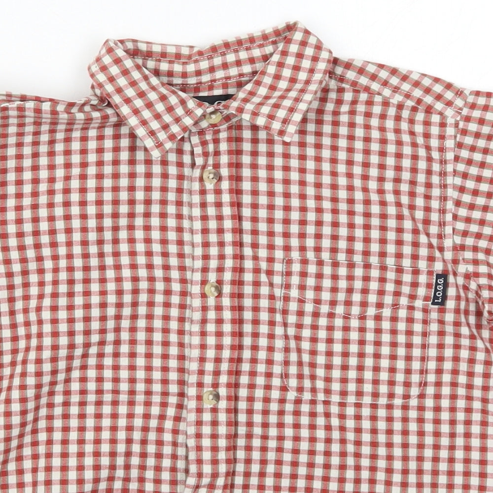 Logg Boys Red Check  Basic Button-Up Size 4 Years