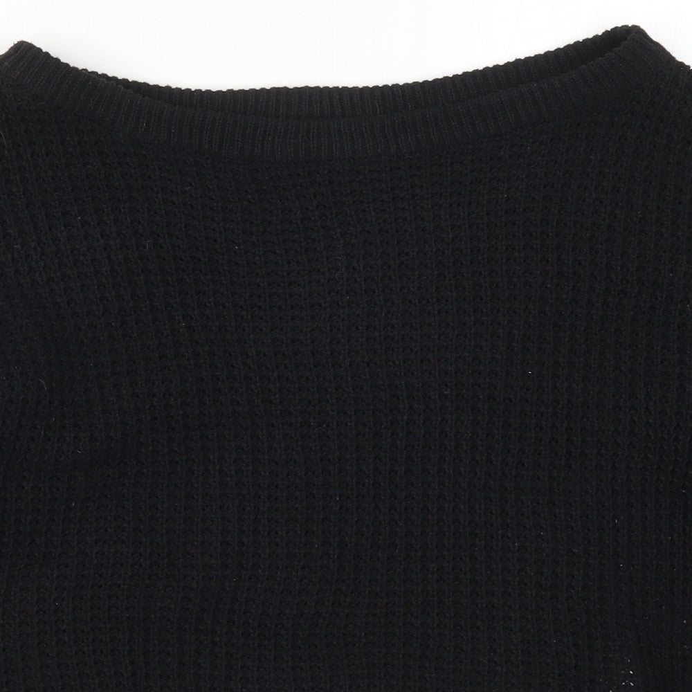 Missguided Womens Black  Knit Pullover Jumper Size 6