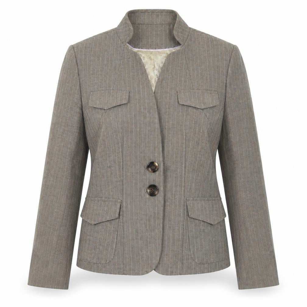 Next Womens Brown Striped  Jacket Suit Jacket Size 12
