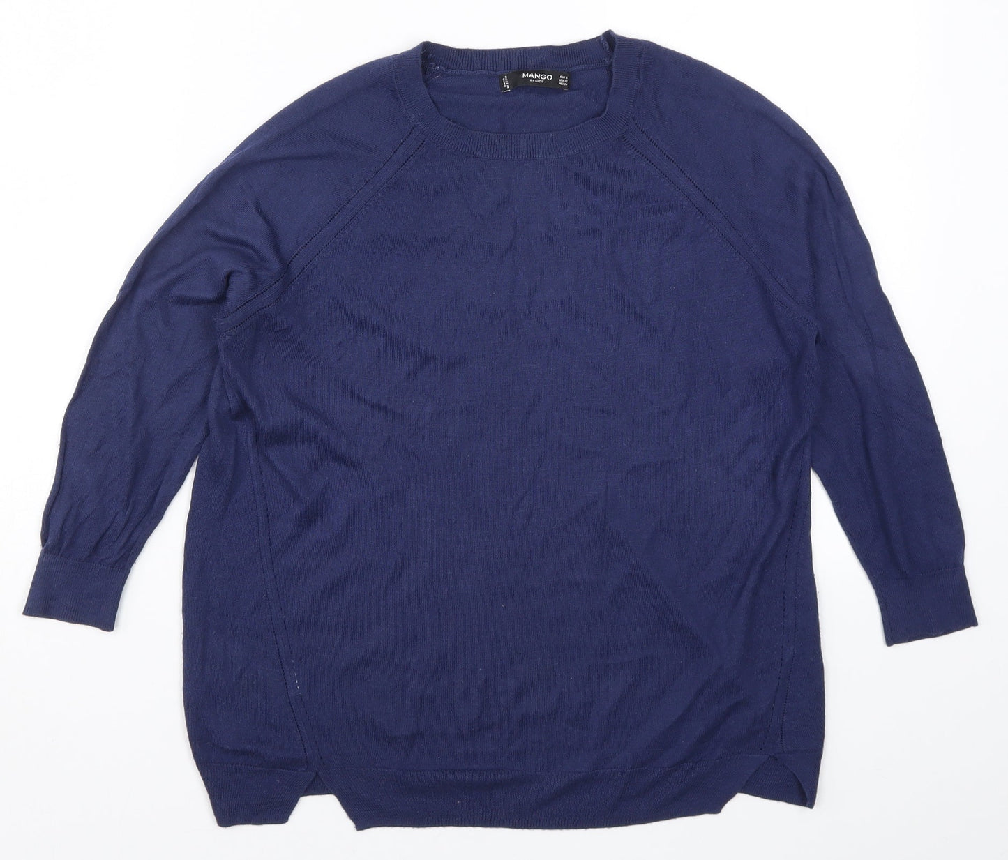 Mango Womens Blue  Knit Pullover Jumper Size S
