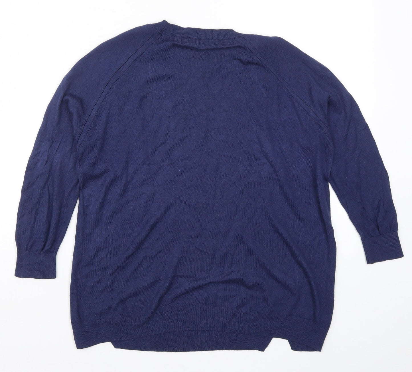 Mango Womens Blue  Knit Pullover Jumper Size S
