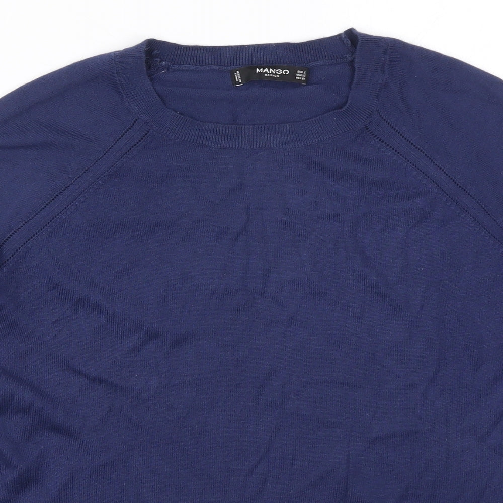 Mango Womens Blue  Knit Pullover Jumper Size S