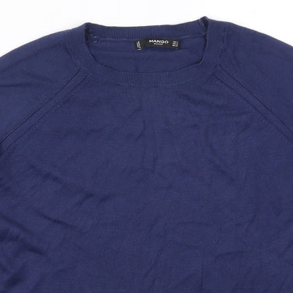 Mango Womens Blue  Knit Pullover Jumper Size S