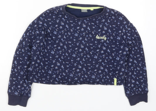 NEXT Girls Blue Floral  Pullover Sweatshirt Size 8 Years  - Lovely