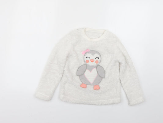 gorge Girls White Solid  Top Pyjama Top Size 6-7 Years