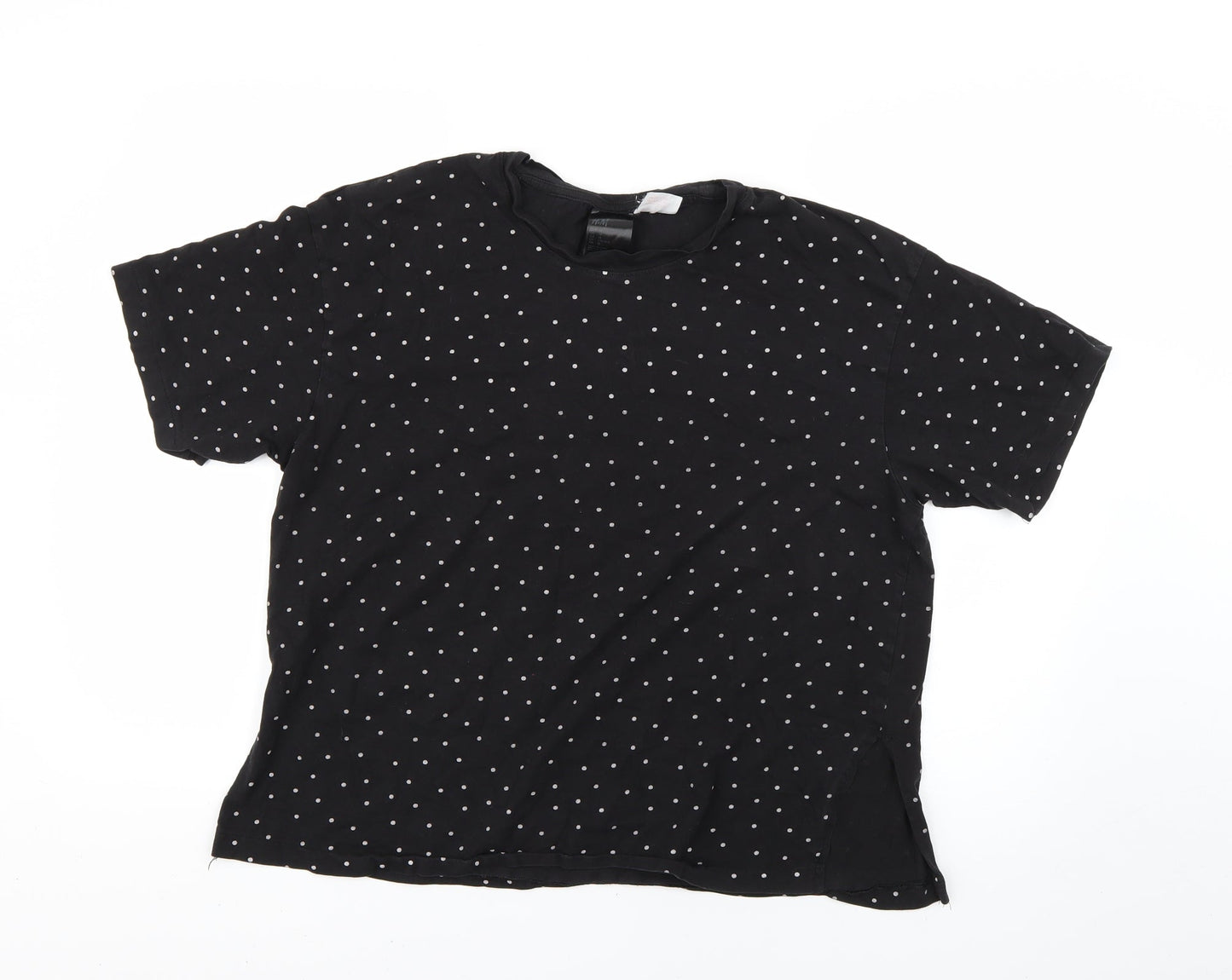 H&M Womens Black Polka Dot  Basic T-Shirt Size M