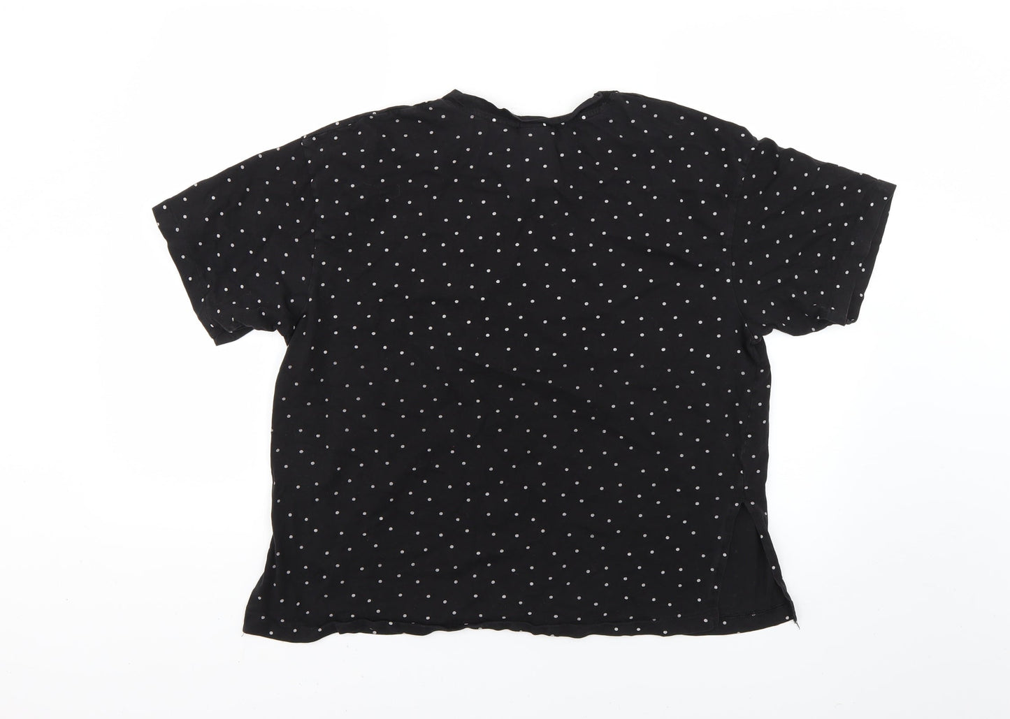 H&M Womens Black Polka Dot  Basic T-Shirt Size M