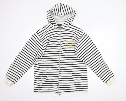 Rayar Womens White Striped  Jacket  Size M