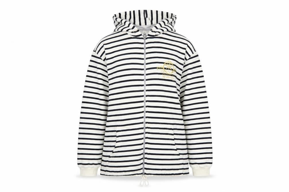 Rayar Womens White Striped  Jacket  Size M