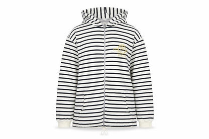 Rayar Womens White Striped  Jacket  Size M