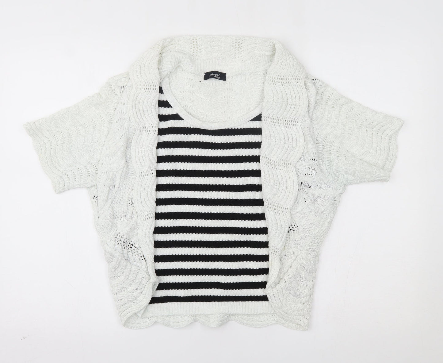 Glimpse Design Womens White   Basic Blouse Size L