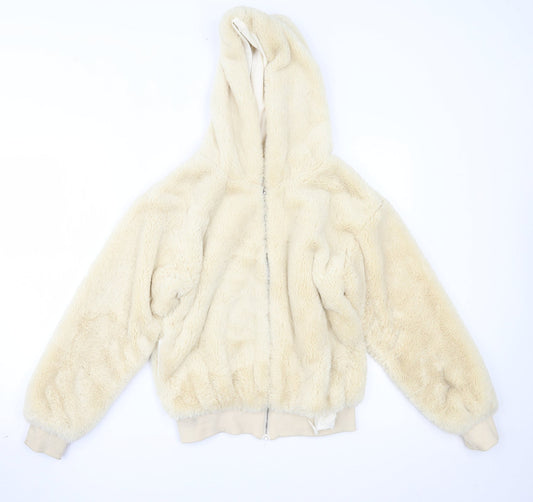 Topshop Womens Beige   Overcoat Coat Size XS