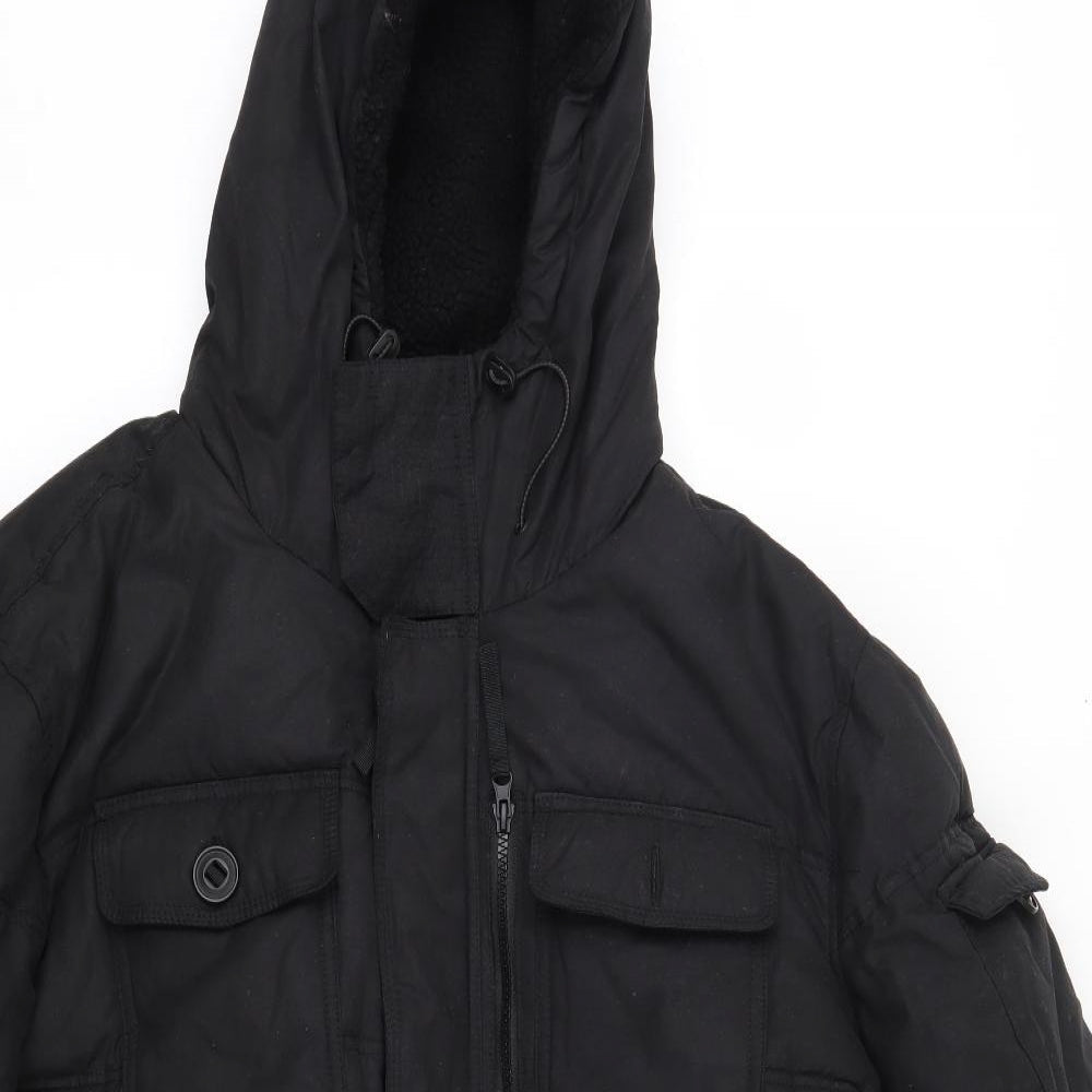 F&F Mens Black   Overcoat Coat Size 3XL