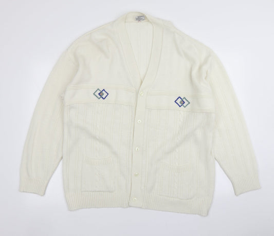 Count Christie Womens Ivory  Knit Cardigan Jumper Size L