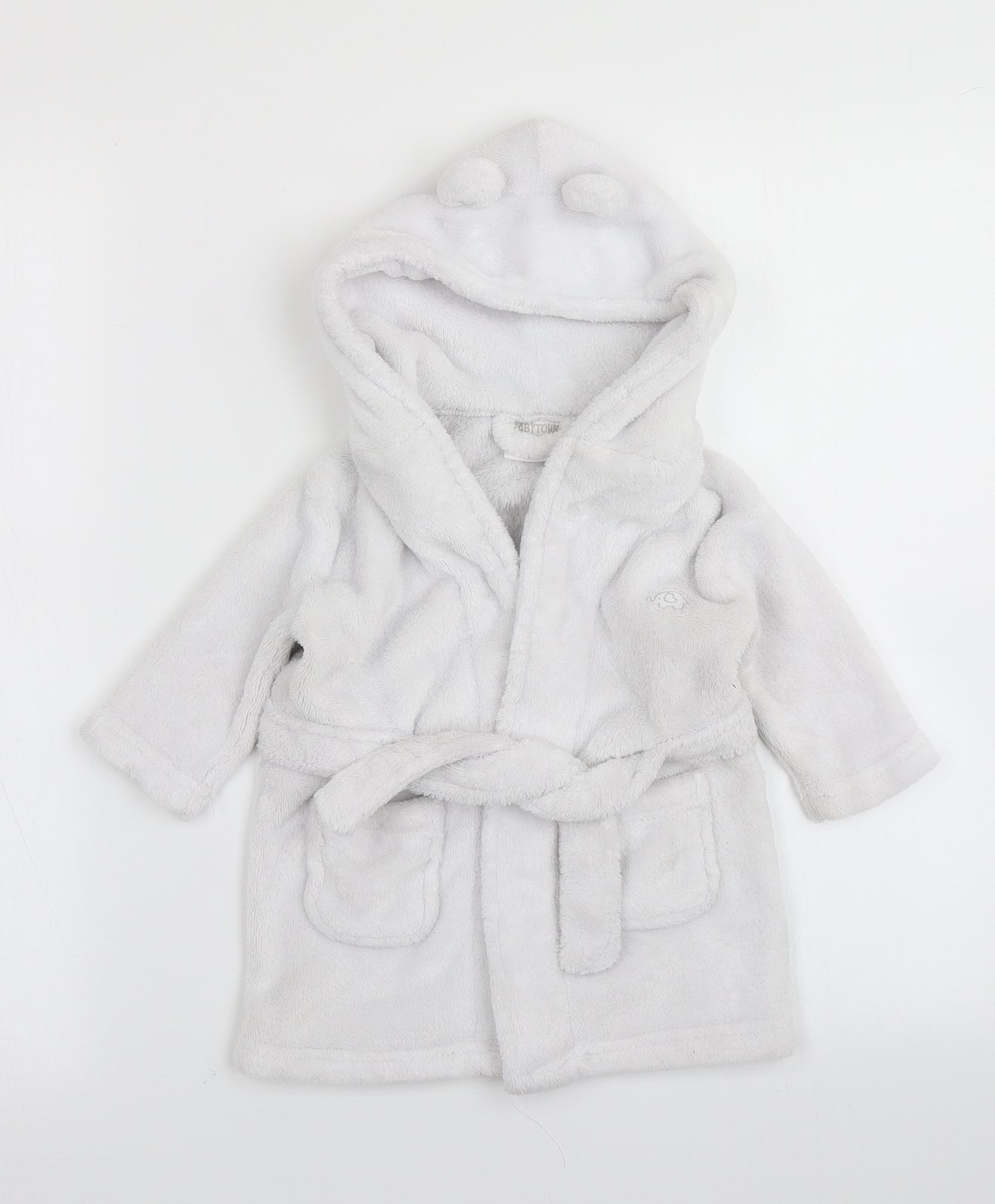 Babytown Baby White Solid  Kimono Robe Size 6-9 Months