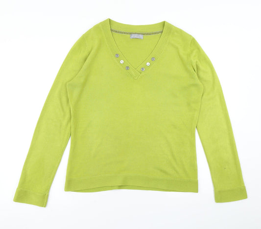 Per Una Womens Green  Knit Pullover Jumper Size 12