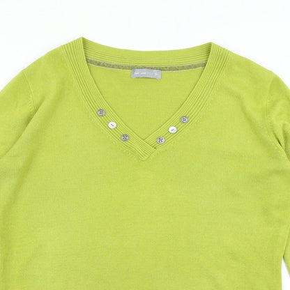 Preloved Per Una Womens Green  Knit Pullover Jumper Size 12 - Detail