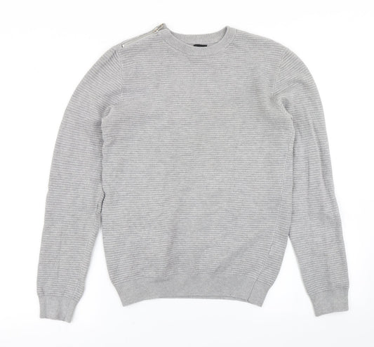 River Island Mens Grey  Knit Pullover Jumper Size XS