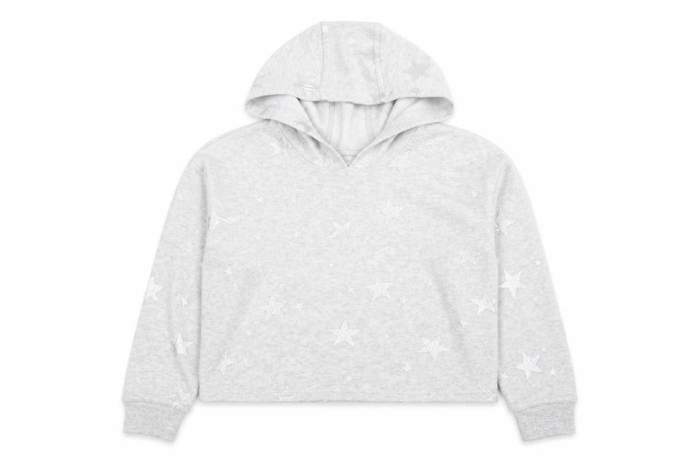 90 Degree Womens Grey   Pullover Hoodie Size L  - Cropped