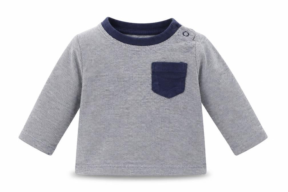 Earlydays Boys Blue Striped  Basic T-Shirt Size 0-3 Months