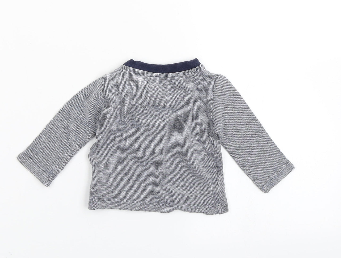 Earlydays Boys Blue Striped  Basic T-Shirt Size 0-3 Months