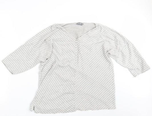 Nutmeg Womens Grey Striped  Pullover Sweatshirt Size 18