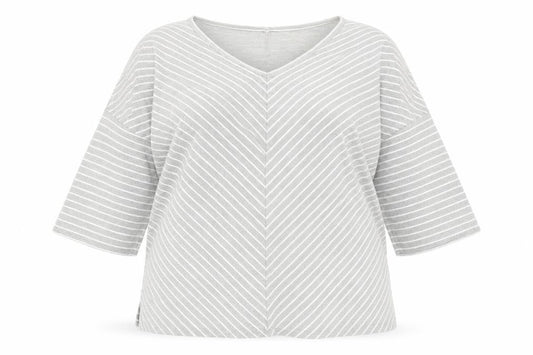 Nutmeg Womens Grey Striped  Pullover Sweatshirt Size 18