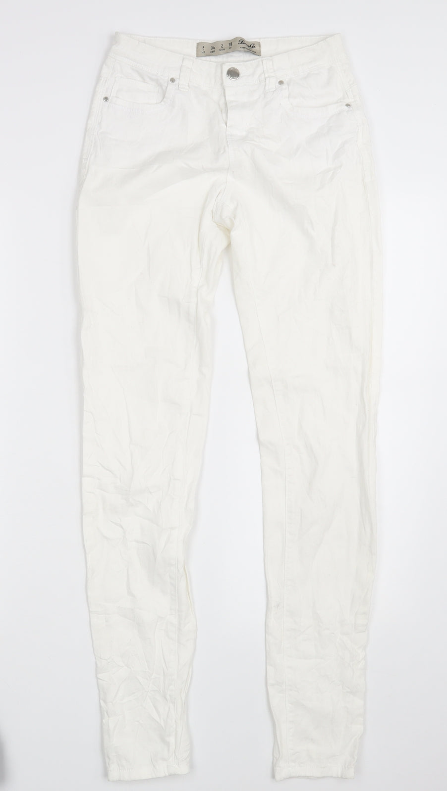 Denim Co.  Womens White  Denim Skinny Jeans Size 6 L30.5 in