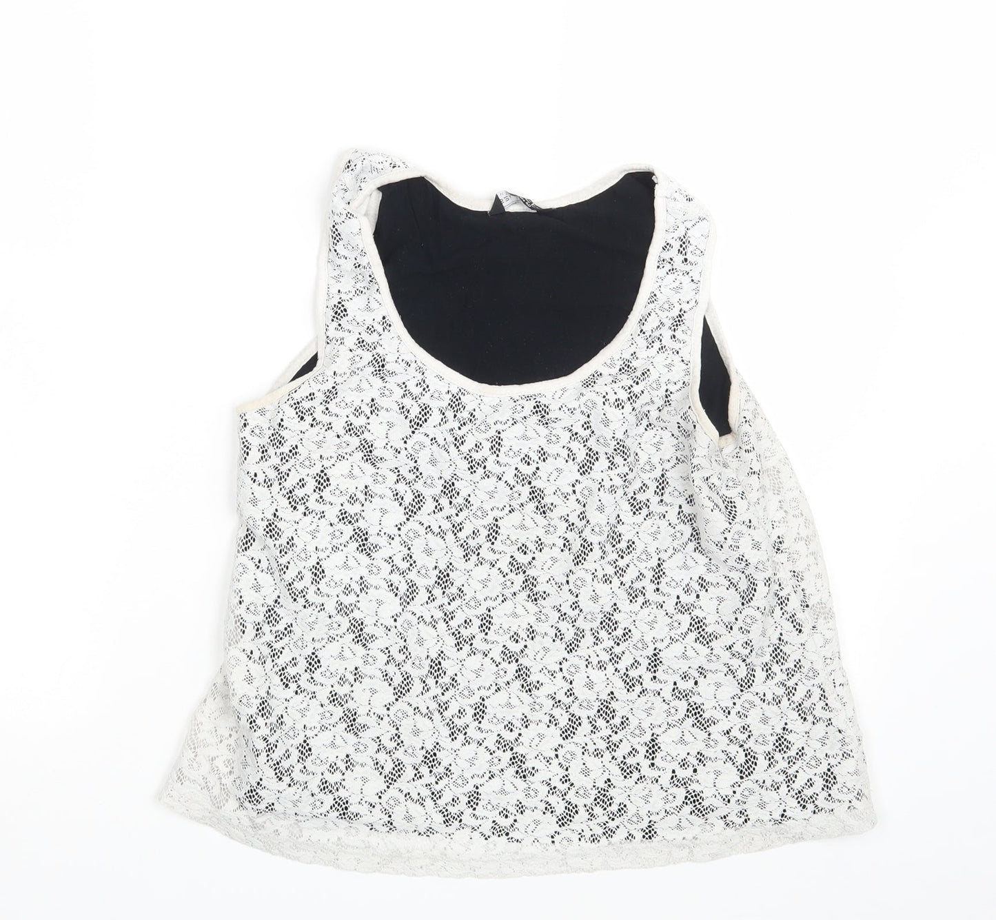 Select Womens White Fair Isle  Basic Tank Size 12