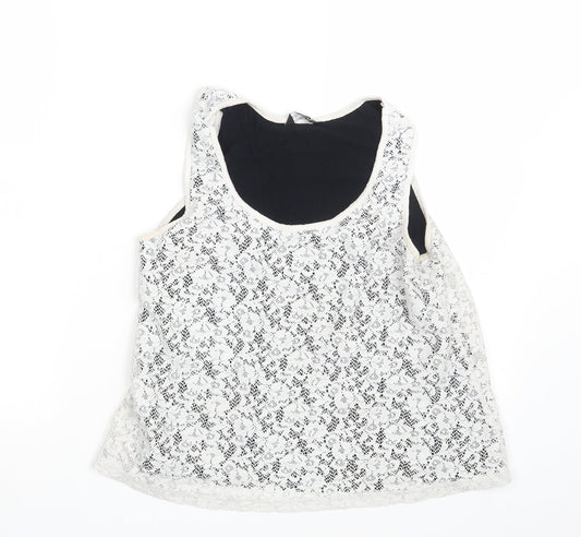 Select Womens White Fair Isle  Basic Tank Size 12