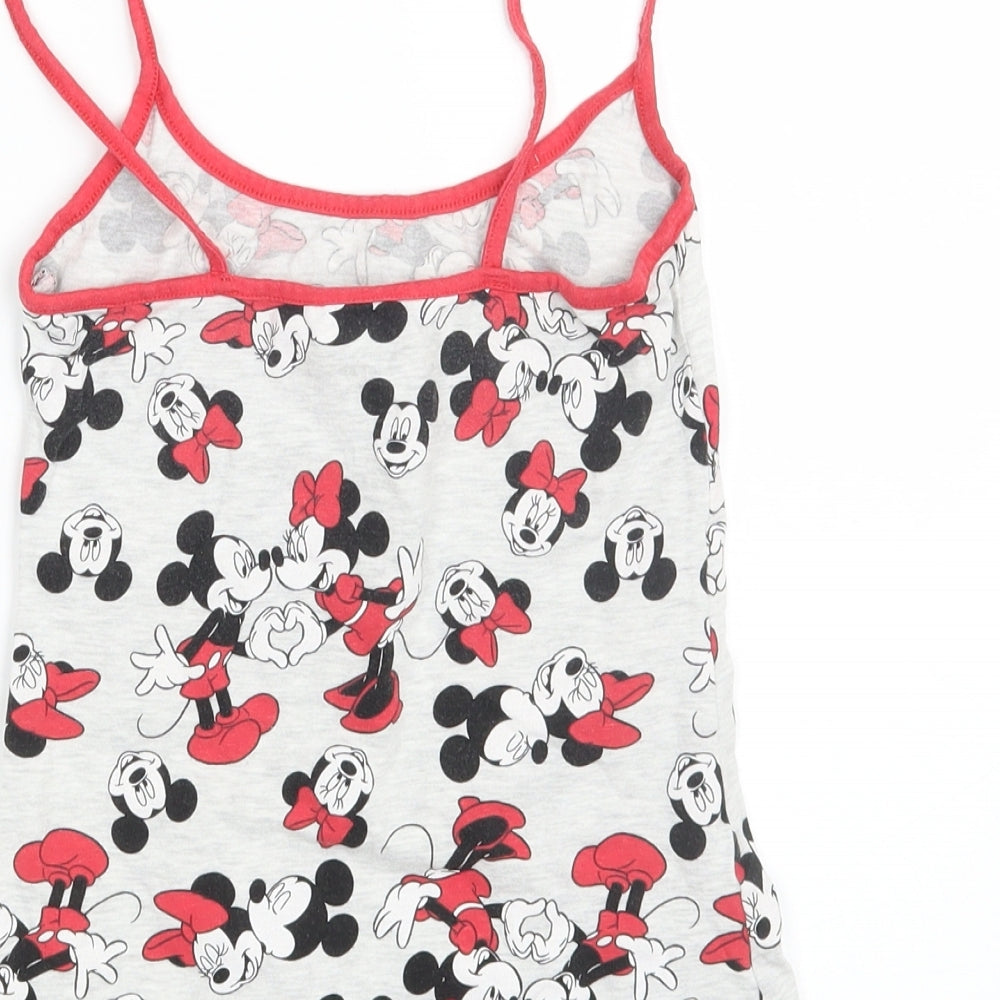 Primark Womens Grey Animal Print  Camisole Tank Size 6  - Minnie Mouse