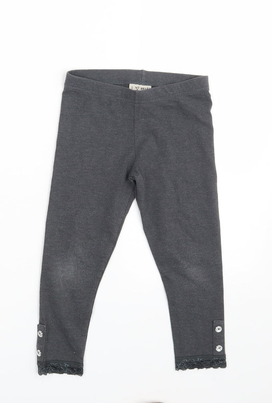 NEXT Girls Grey   Jegging Trousers Size 6 Years - Inside Leg 16 Inches