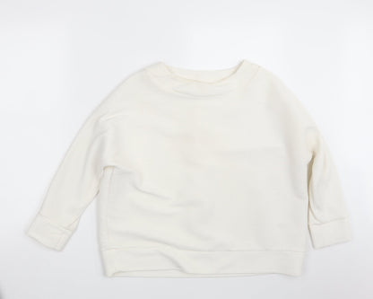 Preloved H&M Womens Ivory   Pullover Sweatshirt Size M - Front