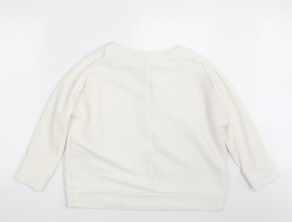 Preloved H&M Womens Ivory   Pullover Sweatshirt Size M - Back