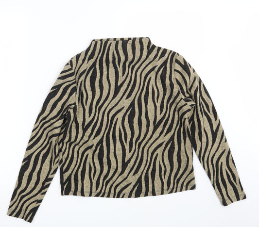 M&S Womens Beige Animal Print  Pullover Jumper Size 10