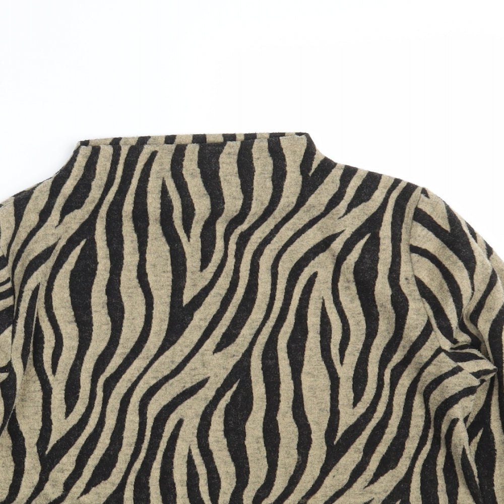 M&S Womens Beige Animal Print  Pullover Jumper Size 10