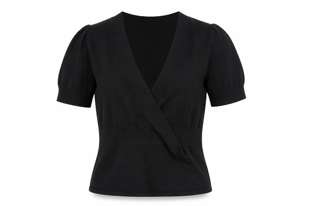 M & Co. Womens Black   Wrap Jumper Size M