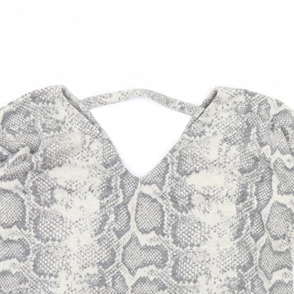 Next Womens Grey Striped  Pullover Jumper Size 10