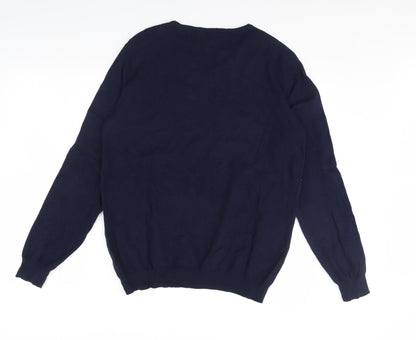 Preloved Nutmeg Mens Blue   Pullover Jumper Size L - Back