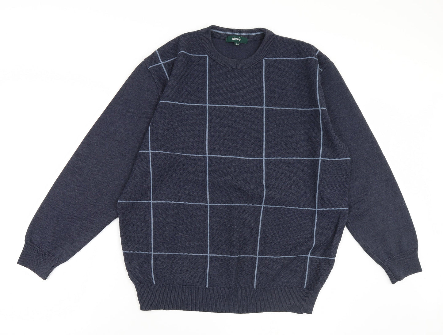Walsey Mens Blue   Pullover Jumper Size L