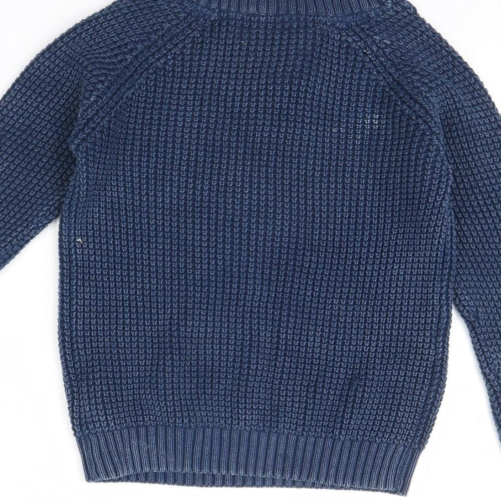 M&S Boys Blue   Henley Jumper Size 9 Years
