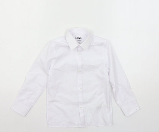 Marks and Spencer Girls White   Basic Button-Up Size 4-5 Years