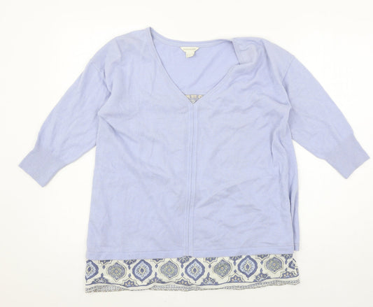 Monsoon Womens Blue  Knit Pullover Jumper Size 8