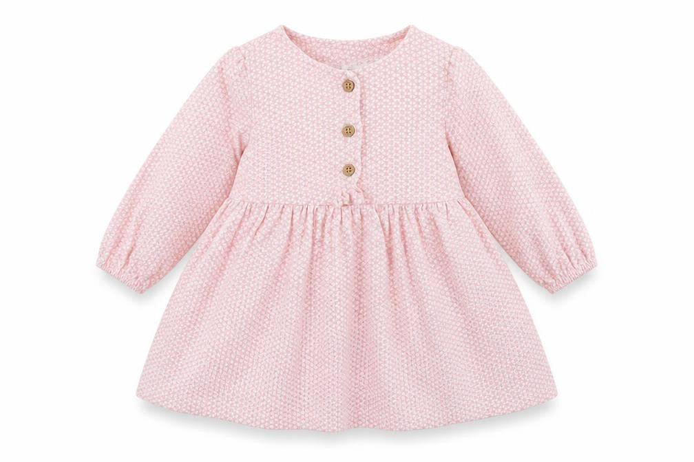 NEXT Girls Pink Polka Dot Jersey Skater Dress  Size 3-6 Months