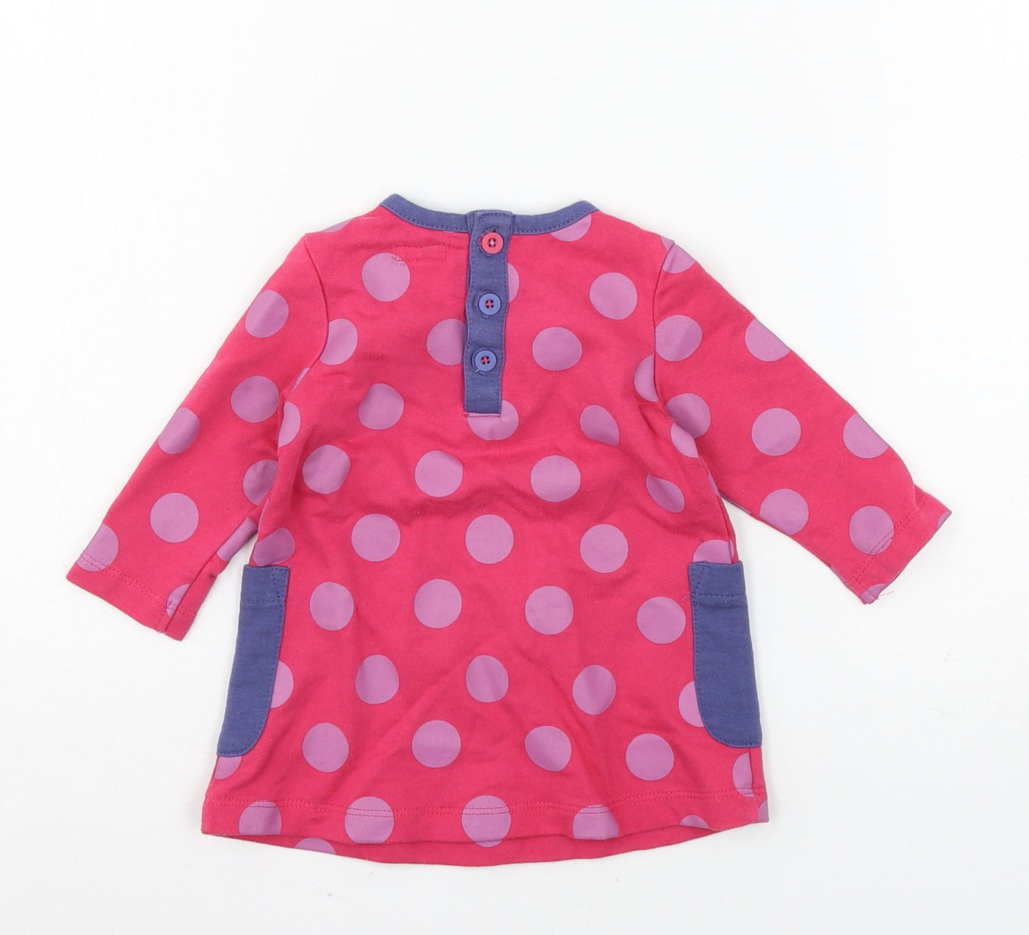 mamas & papas Girls Pink Polka Dot Jersey Basic T-Shirt Size 3-4 Years
